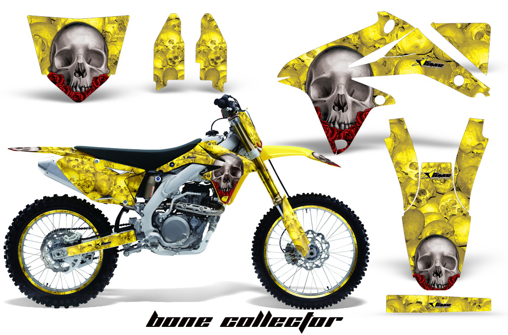 Suzuki-RMZ450 08-10 Graphics Kit BoneCollector Yellow NPs